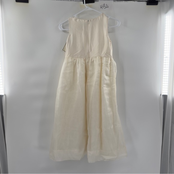 Ann Taylor celebrations cream dress sleeveless size 8 event wedding flower girl - Picture 2 of 12